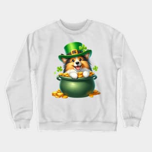 St Patricks Day Shetland Sheepdog Crewneck Sweatshirt